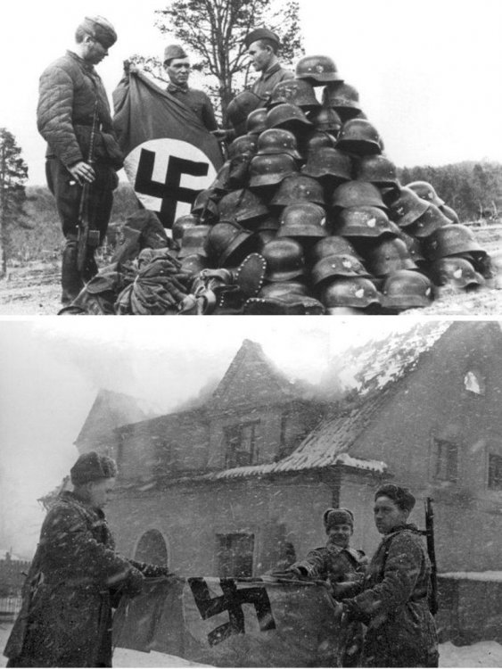 Фотографии противоборствующих сторон ВОВ с трофейным оружием Фотографии противоборствующих сторон ВОВ с трофейным оружием