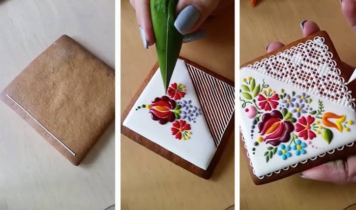 Впечатляющие рисунки на печенье Впечатляющие рисунки на печенье